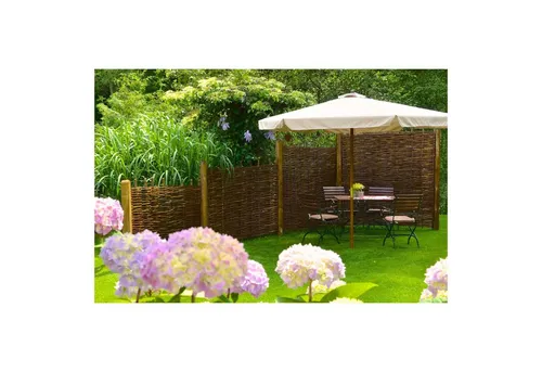 Tetzner & Jentzsch Gartenzaun ASO Weidengeflechtzaun - Zaunelemente aus geflochtenem Weidengeflecht auf stabilen Haselnussruten, ideal für natürliche Abgrenzungen im Garten, Maße: 180 x 120 cm.