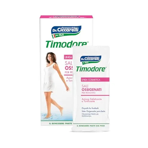 Timodore, Sauerstoff-Salz-Mix, Mischung aus Salzen und ätherischen Ölen für müde Beine und Füße, verleiht Frische und Geschmeidigkeit, 100% Made in Italy, Dermatologisch Getestet, 400 g