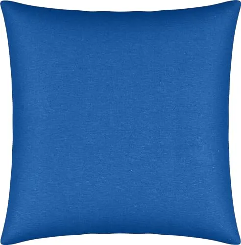 Erwin Müller Kuschelkissenbezug, Kissenhülle Single-Jersey Murnau - blau Größe 40x40 cm - bügelfrei, strapazierstark, elastisch, mit Reißverschluss