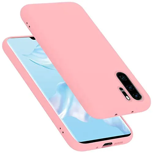 Cadorabo Hülle kompatibel mit Huawei P30 PRO Hülle Silikon Handyhülle für P30 PRO Case aus flüssigem Silikon- Kratzfeste und stoßfeste dünne TPU Schutzhülle - Liquid PINK