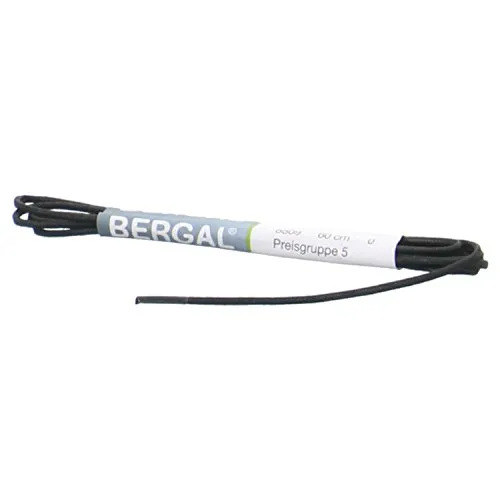 BERGAL dünne gewachste Schnürsenkel (150 cm, Schwarz)