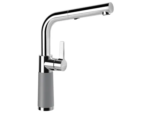 Schock SC-540 Croma Hochdruckarmatur - Armaturen mit Ausziehauslauf und umstellbarer Schlauchbrause für flexibles Arbeiten in der Küche. Schwenkbereich von 120° für optimale Bewegungsfreiheit.