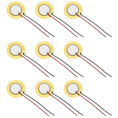 YINETTECH 30 Stück 27 mm Piezo-Element Piezo-Tonabnehmer Gitarre Pickup Wandler Vorverdrahtete Trigger Buzzer Verstärker Scheiben mit Kabeln für Akustikgitarre