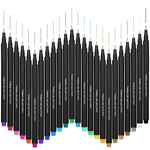 Fineliner-Stifte-Set, 0,4 mm, feine Linie, Skizzierstifte, Fineliner, farbige Stifte für Bullet Journal Planer, Malerei Kunst Projekte 24
