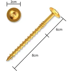Stück Holzbauschraube 8x140, Tellerkopf, TX 40, gelb verzinkt 50