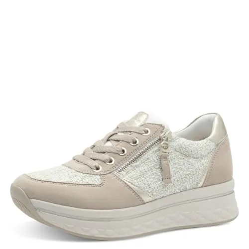 Tamaris Comfort Damen Plateau Sneaker mit Reißverschluss in beige von Tamaris