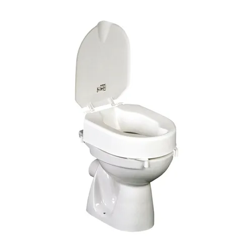 Etac Toilettensitzerhöhung Hi-Loo 6 cm - Komfortabel und sicher - Toilettensitzerhöhung mit Deckel, belastbar bis 130 kg, verbessert die Sitzhöhe um 6 cm für mehr Komfort im Bad.