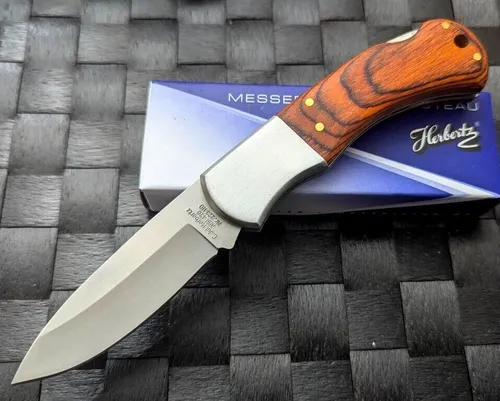Herbertz klassisches Taschenmesser Pakkaholz AISI 420 Stahl Backlock - Hochwertiges Taschenmesser mit 7,7 cm Klinge aus AISI 420 Edelstahl, eleganter Pakkaholzgriff und sicherem Backlock-Mechanismus – ideal für Outdoor-Abenteuer.