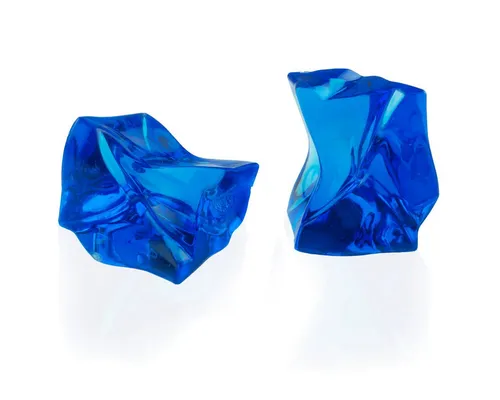 Goodymax Streudeko Kristall-Eis 36 mm Blau 10 Stück, künstliche Eiswürfel Ziersteine Dekosteine Edelsteine Dekoeis