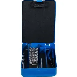 BGS Gewinde-Reparatursatz M8 x 1,0 29tlg. - Schneidwerkzeuge mit 24 Gewindeeinsätzen in stabiler Metall-Kassette, ideal für präzise Gewinde-Reparaturen und langlebige Ergebnisse.