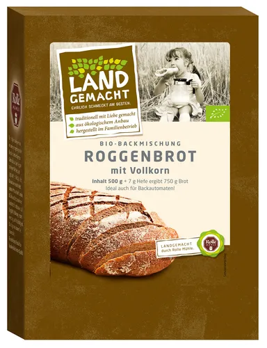 500g Bio Roggen Brot - Rolle Mühle - Bio Brotbackmischung 1kg=7,80€