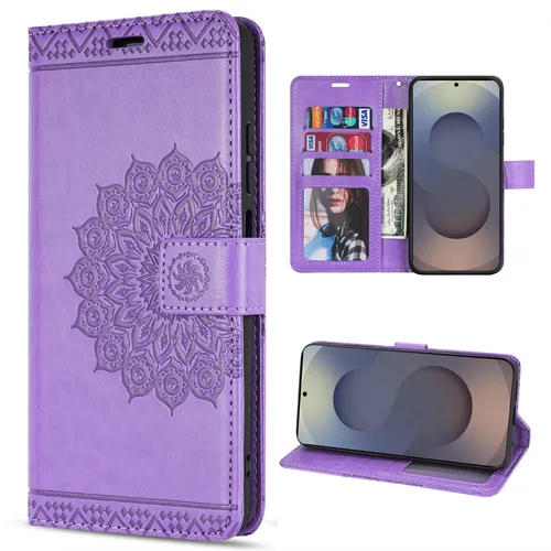 Handy Tasche für Samsung Galaxy S25 Ultra Handyhülle Klapphülle Wallet Case Lila