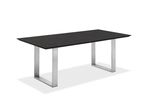 Natur24 Gartentisch Noha 220x95 – Wetterfest und Modern - Moderner Gartentisch aus HPL und Edelstahl, ideal für den Outdoor-Bereich. Mit 220 x 95 cm bietet er Platz für bis zu 8 Personen und überzeugt durch pflegeleichte, wetterfeste Materialien.