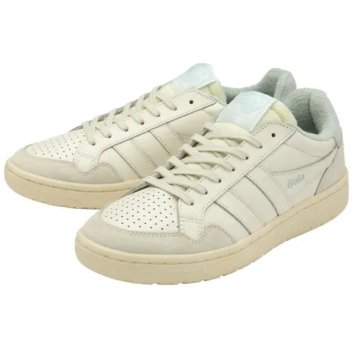 Gola Eagle Weiß - Damen Turnschuhe 41 EU - Damen Sneaker in Off White, aus hochwertigem Leder mit rutschfester Gummisohle, ideal für den Alltag und stylische Auftritte.