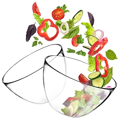 KADAX Salatschüssel aus Glas, ovale Glasschale, 17 cm, Glasschüssel, Glasschälchen, tiefe Schale für Süßigkeiten, Obst, Salat, Dessert, Salatschale, Obstschale