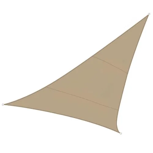 Wasserdurchlässiges Sonnensegel Dreieck 5x5x5 m Champagne GSS3500PE - Sonnenschutz für Garten und Terrasse, UV-beständig und wasserabweisend für optimalen Komfort bei jedem Wetter.