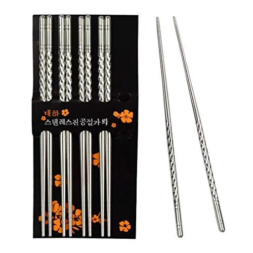 Paar Essstäbchen Chopsticks Aus Edelstahl Stäbchen Chinesische Japanische Koreanische Essstäbchen 5