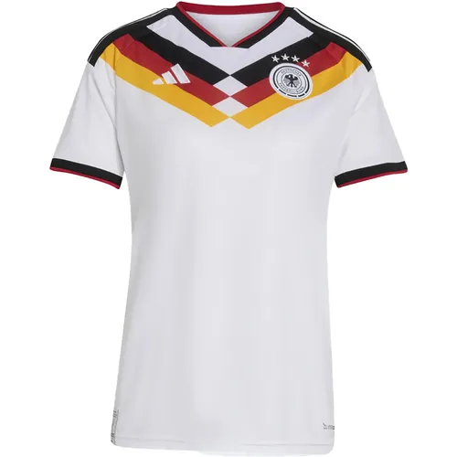 Adidas Deutschland 26 Heimtrikot Damen - Weiß - Stylisches Damen-Heimtrikot inspiriert von Fußballgeschichte. Mit bequemer Passform und Climacool-Technologie für optimale Feuchtigkeitsregulierung. Perfekt für Sport und Fanmomente.