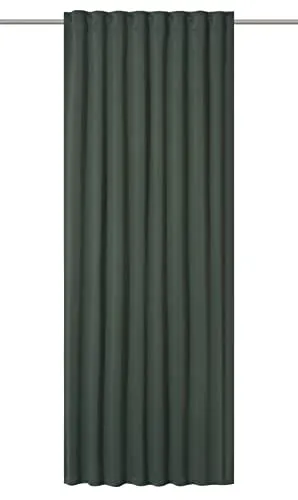 lbersdrucke Verdunklungsgardine Midnight 13 - grün - Schiebevorhang mit verdeckten Schlaufen, 98% Lichtschutz und Wärmeisolierung, ideal für Wohnzimmer, Schlafzimmer und mehr. Maße: 255x140 cm, aus 100% Polyester.