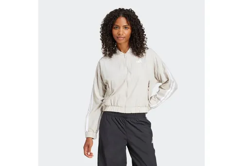 adidas Damen ESSENTIALS 3-STRIPES LIFESTYLE WOVEN BOMBER JACKET - Stylische Trainingsjacke aus 100% recyceltem Polyamid, mit elastischen Bündchen und praktischen Taschen für optimalen Tragekomfort.