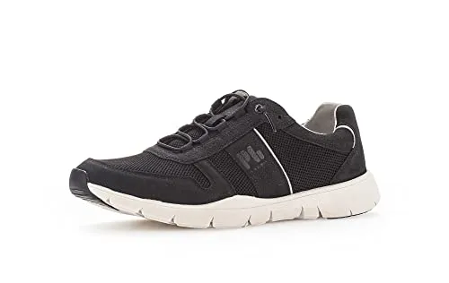 Pius Gabor Herren Sneaker Low, Männer Halbschuhe,Wechselfußbett,Sportschuhe,Freizeitschuhe,Turnschuhe,Laufschuhe,Freizeit,Black,45 EU / 10.5 UK