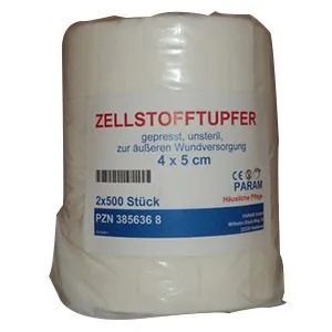 PARAM Zellstofftupfer 4 x 5 cm