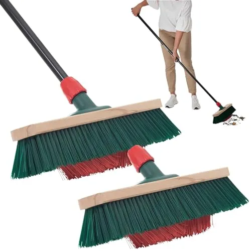 Novaliv 2X Besen mit V-Borstung 40 cm in grün von Novaliv