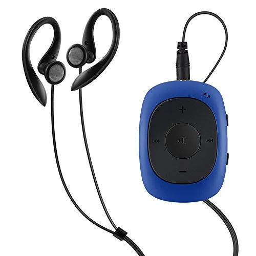Mini-M3-Player G02 zum Anstecken von AGPtek, 8 GB, mit UKW-Radio, für Fitnessstudio, beim Joggen (mit Schweißschutzhülle), blau