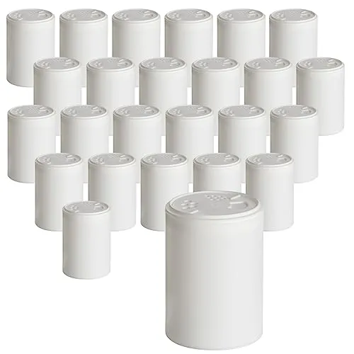 gouveo 24er Set Gewürzstreuer 150 ml weiß mit Streuaufsatz-Deckel