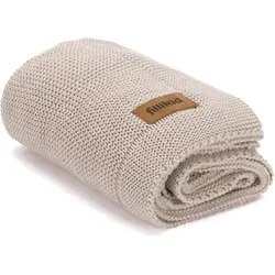 Fillikid Babydecke Strick 80x100 cm - Taupe - Kuscheldecke aus 100% Baumwolle, weich und pflegeleicht bei 40°C, ideal für gemütliche Stunden mit Ihrem Baby.