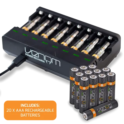 AA / AAA Batterie Ladestation plus 20 x AAA 500mAh Akkus