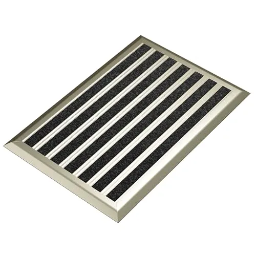 WEST & EAST Fußmatte außen mit Aluminiumrand 40 x 60 cm - Hochwertige Fußmatte für außen mit rutschfester Gummirückseite, entfernt effektiv Schmutz und Feuchtigkeit, ideal für Eingangsbereiche.