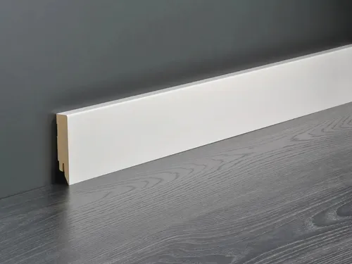 Fussleisten Vierkant Sockelleiste MDF 16 x 78 mm Laminat Holz Weiß lackiert