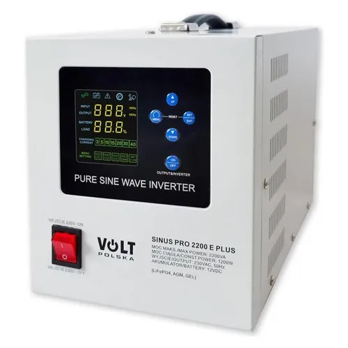 Volt Polska Volt Przetwornica SINUSPRO 2200E PLUS 12/230V (1200/2200W) (AGM, GEL, LiFePO4) (3SPM22012M)