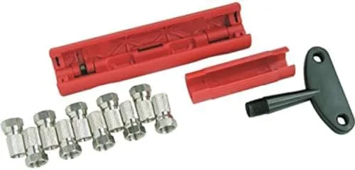 Schwaiger ABISET30531 - Koaxialstecker (F-Typ, Schwarz, Rot, Silber, Sichtverpackung, 10 Stück(e))