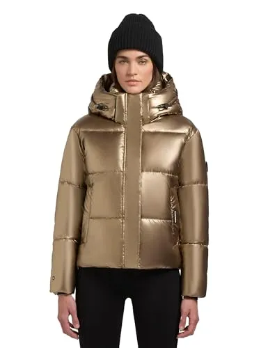 KHUJO Devina Shiny-YM Steppjacke - Funktionsjacken: Modische, glänzende Wintersteppjacke für Damen mit abnehmbarer Kapuze und wasserabweisendem Material - ideal für kalte Tage.