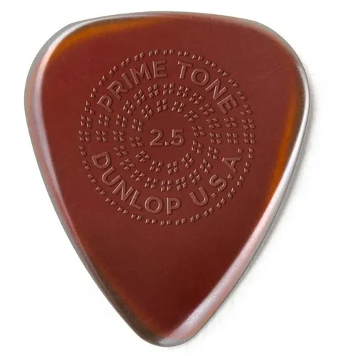 JIM DUNLOP Plektrum Primetone Standard Grip 2,50mm - 3 Stück, handbrünierte Oberfläche für optimalen Grip und präzisen Klang