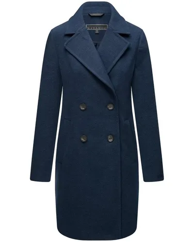 Navahoo Damen Mantel in Woll-Optik - Klassischer Trenchcoat Frostjuwel 14 Navy Gr. XXL - Funktionsjacken: Eleganter, windabweisender Trenchcoat mit angenehmem Tragekomfort, ideal für kühle Tage und vielseitig kombinierbar.