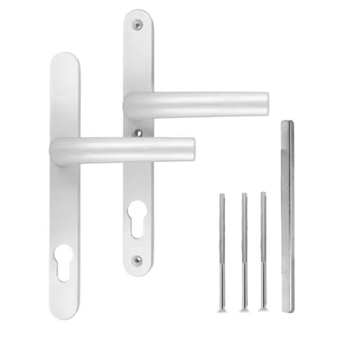 Türgriff/Türdrücker/Türklinke/Drückergarnitur DHS 92mm (Schildbreite 28mm) - Silber F1