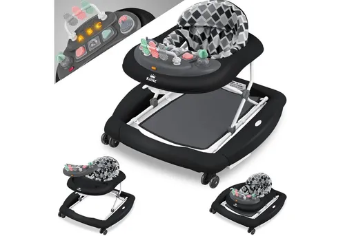 KIDIZ® 4in1 Lauflernhilfe – Multifunktionaler Babywalker - Lauflernwagen mit Schaukelfunktion, klappbar und mit Spielcenter. Fördert die motorischen Fähigkeiten und bietet Sicherheit durch 360° Stoßfänger und Stopper.