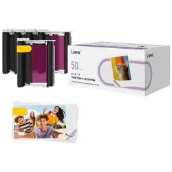 Liene Pearl N200 Pro Nachfüllset: 50 Blatt Fotopapier & 5 Farbbänder