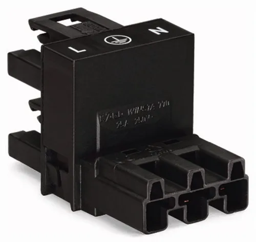 WAGO Winsta Verteiler 3-polig 770-636 schwarz 1x Buchse 2x Stecker