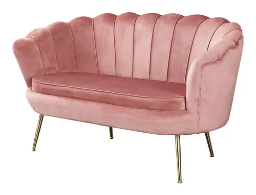 SalesFever 2-Sitzer Clam, extravagantes Muscheldesign in Rosa - Sofa in Samtoptik, Breite 136 cm, mit gepolsterten Armlehnen und Sitzkissen für optimalen Sitzkomfort. Perfekt für stilvolle Wohnzimmer!