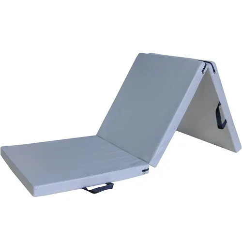 Sporttrend 24® 3 in 1 Turnmatte Grau - Vielseitige Gymnastikmatte - Sportmatte für Aerobic, Fitness, Yoga und mehr. Rutschfest und 10 mm dick für optimalen Komfort und Sicherheit beim Training.