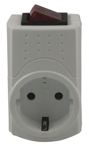 Schuko-Zwischenstecker mit Schalter in weiß von Roller