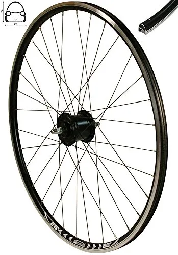 Redondo 26 Zoll Vorderrad mit Nexus Nabendynamo - Fahrrad-Laufräder mit Hohlkammerfelge aus Aluminium, ideal für zuverlässige Beleuchtung und optimale Performance beim Fahren.