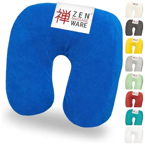 Zen Massageliege Kopfteil Bezug für Kopfpolster von Kosmetik- & Therapieliegen, bei 60° waschbare & Flauschige Frottee Spann- Kopfstützenbezüge für Nackenhörnchen aus Baumwolle, (Blau)