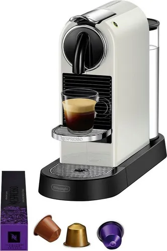 Nespresso De Longhi EN167.W Citiz - 1-Tassen-Kaffeekapselmaschine mit Hochdruckpumpe, programmierbare Kaffeeportionierung für individuellen Genuss und inkl. 16 Kaffeekapseln
