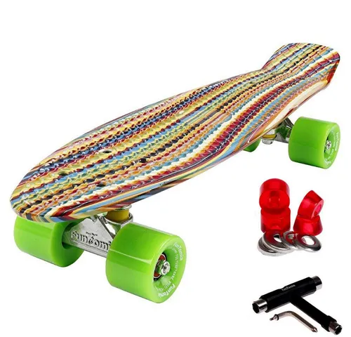 FunTomia Miniskateboard Kinder Cruiserboard Miniboard 57cm mit oder ohne LED Leuchtrollen