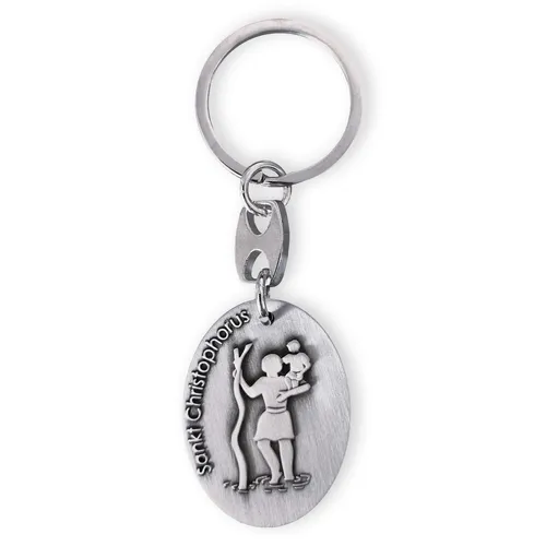 FRITZ COX Christophorus- modern Schlüsselanhänger mit passender Geschenkkarte un
